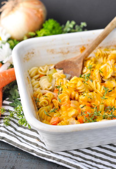 Dump-and-Bake Chicken Noodle Casserole