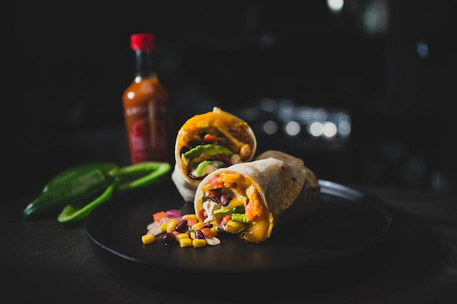 California Style Burrito with Bacon-Wrapped Jalapeno Poppers