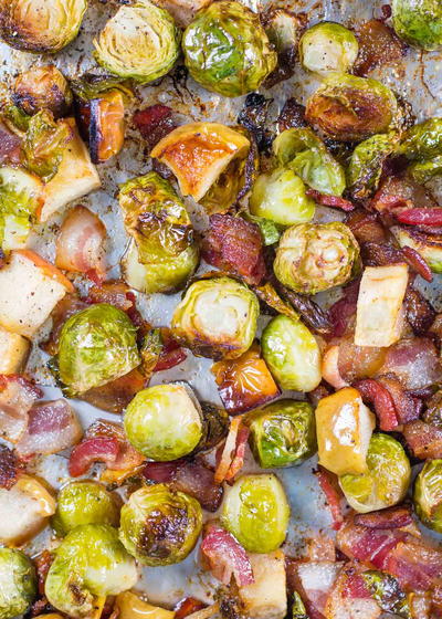 Roasted Brussels Sprouts with Bacon and Apples Roasted Brussels Sprouts with Bacon and Apples