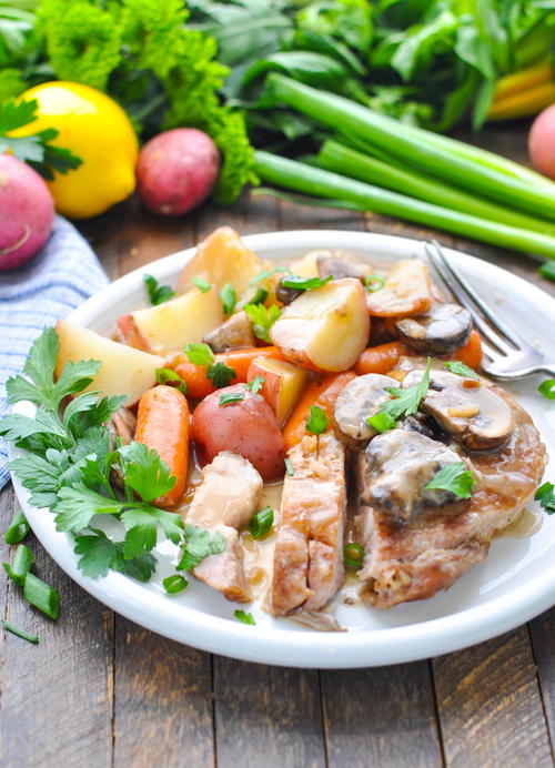 Slow Cooker Pork Chops with Vegetables and Gravy
