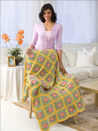 Colorful Country Flowers Throw