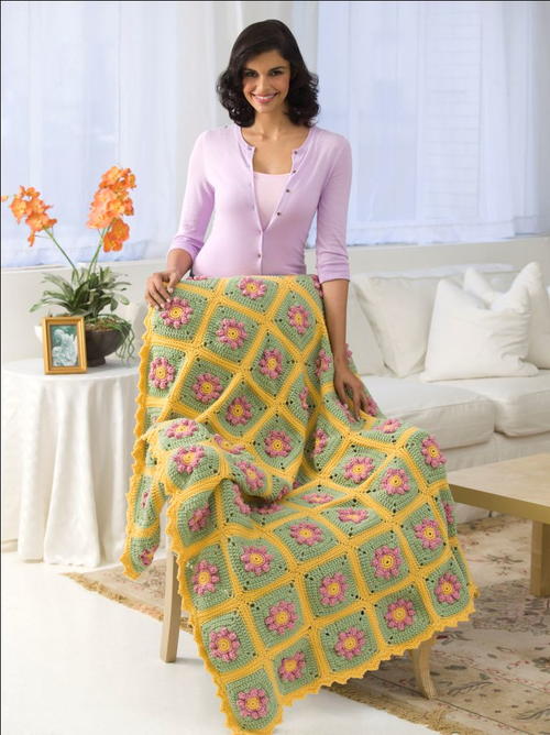 Colorful Country Flowers Throw Colorful Country Flowers Throw