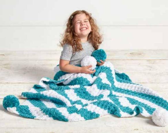 Striped Corner-to-Corner Crochet Afghan