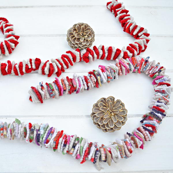 Gorgeous Felt Garland from Sweater Scraps Gorgeous Felt Garland from Sweater Scraps