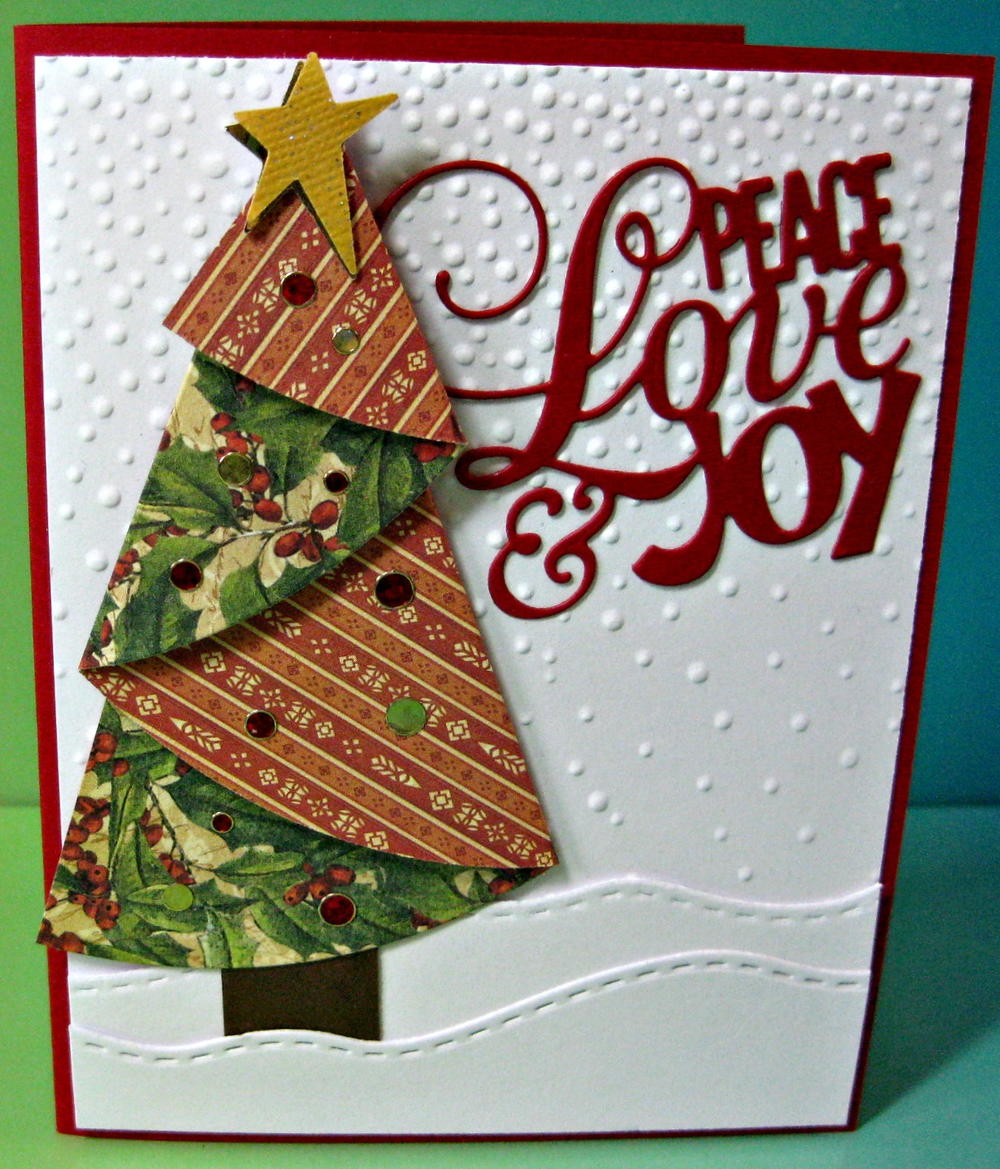 Folded Christmas Tree Holiday Card AllFreePaperCrafts folded-christmas-tree-holiday-card-allfreepapercrafts