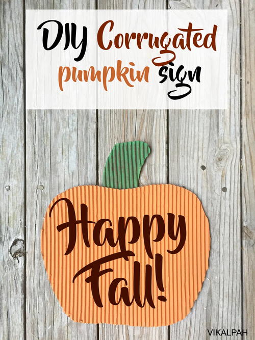 DIY Corrugated Pumpkin Sign DIY Corrugated Pumpkin Sign