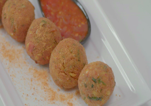 Schezwan Corn Cheese Balls Schezwan Corn Cheese Balls