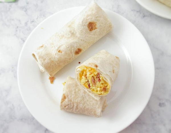 Bacon Egg and Cheese Breakfast Wrap Bacon, Egg and Cheese Breakfast Wrap