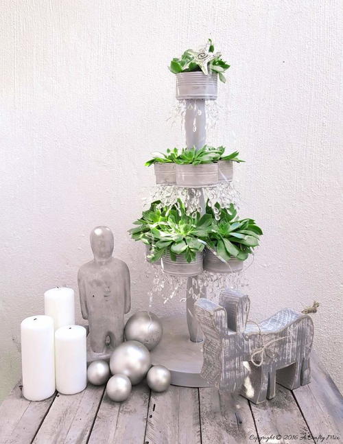 Tin Can Succulent Christmas Tree Tin Can Succulent Christmas Tree