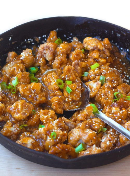 Copycat Panda Express Sticky Sesame Cauliflower Copycat Panda Express Sticky Sesame Cauliflower