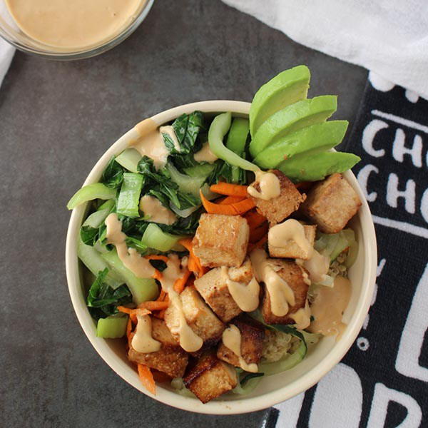 Baked Tofu Buddha Bowls with Magical Tahini Dressing Baked Tofu Buddha Bowls with Magical Tahini Dressing
