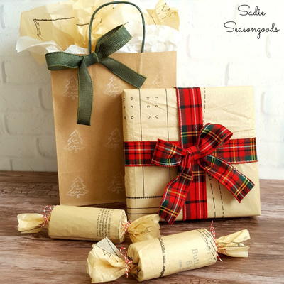 Sewing Pattern Christmas Gift Wrap
