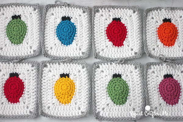 Christmas Lights Crochet Granny Square Christmas Lights Crochet Granny Square