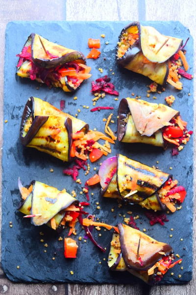 Aubergine Veggie Rolls Aubergine Veggie Rolls