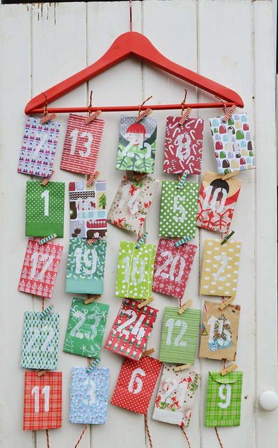 Paper envelope advent calendar