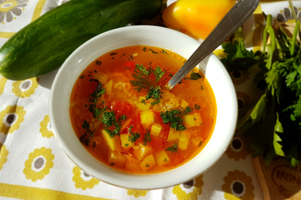 Zucchini and Rice Vegetarian Soup