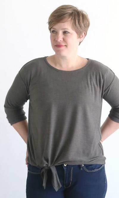 Tie Front Slouchy Sweater Tie Front Slouchy Sweater