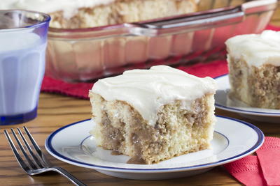 Cinnamon Bun Poke Cake