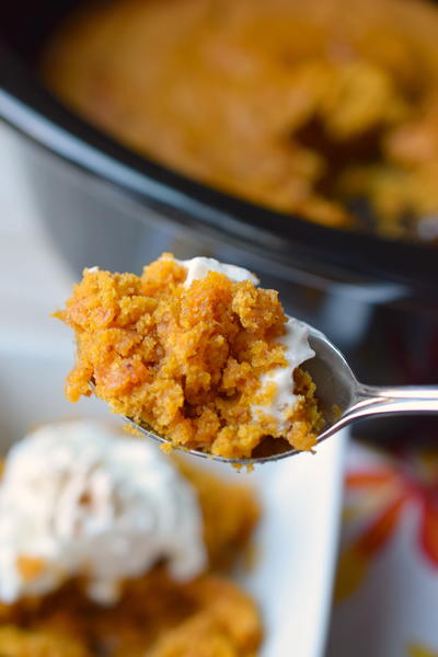 Slow Cooker White Chocolate Pumpkin Cake