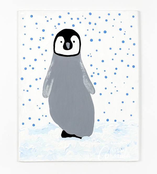 Adorable Footprint Penguin Art