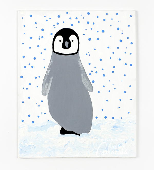Adorable Footprint Penguin Art Adorable Footprint Penguin Art