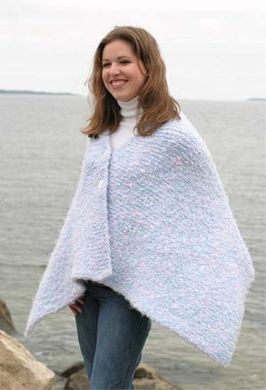 Warm, Nubby Cape with Buttons