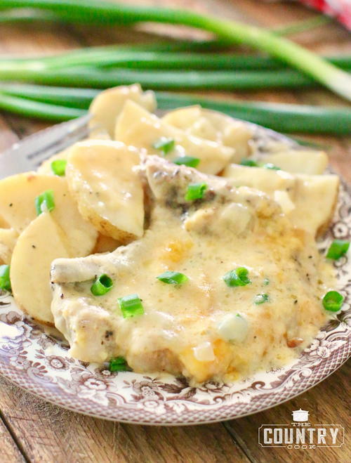 Smothered Pork Chops and Potatoes