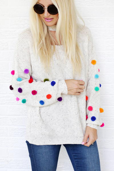 DIY Pom Pom Sweater DIY Pom Pom Sweater