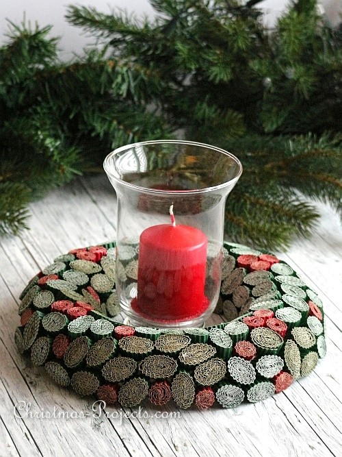 Quilled Corrugated Paper Christmas Wreath