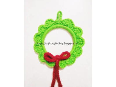 Easy Crochet Christmas Wreath Ornament