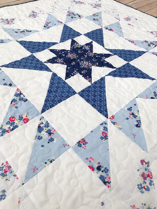 Blue Carolina Starburst Quilt Pattern