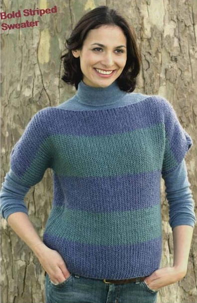 Boatneck Sweater in Bold Stripes