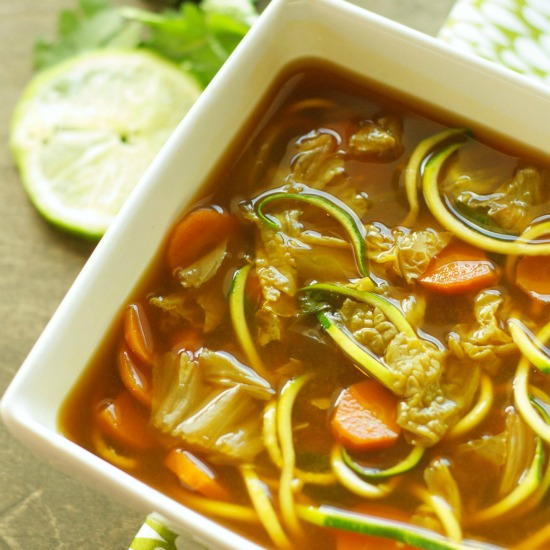 Miso Vegetable Zucchini-Noodle Soup