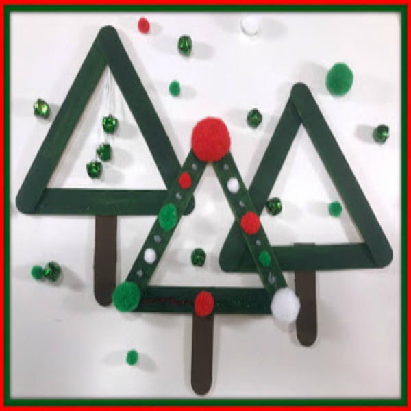 Popsicle Stick Christmas Trees