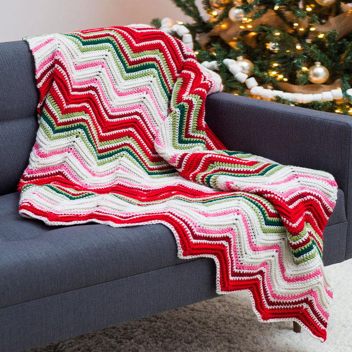 Ripples Of Joy Christmas Afghan Crochet Pattern | FaveCrafts.com