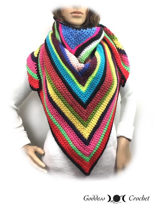 Scrappy Stripes Triangle Shawl Scrappy Stripes Triangle Shawl