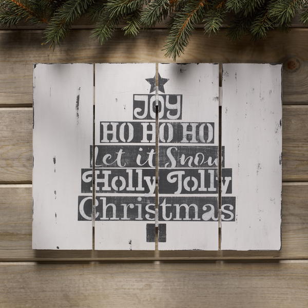 Joyful Stenciled Christmas Sign