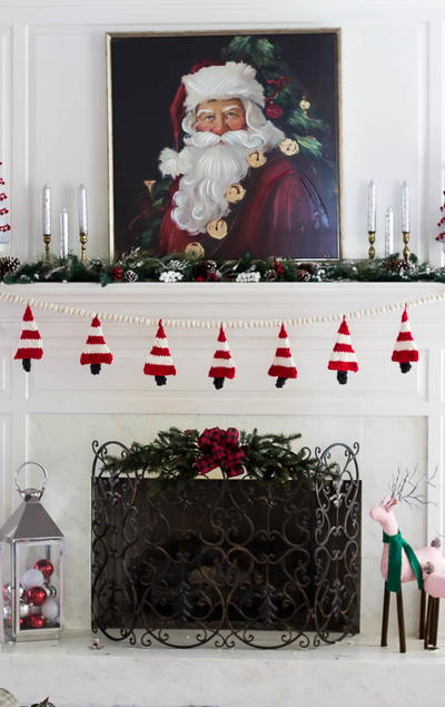 Knitted Christmas Tree Banner Knitted Christmas Tree Banner