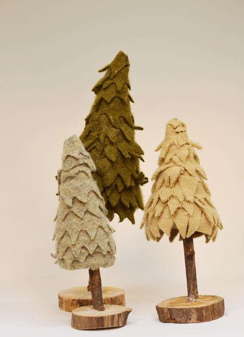 Repurposed Sweater Christmas Trees