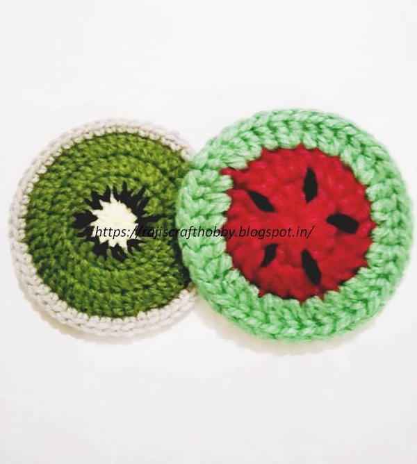 Kiwi and Watermelon Coasters Kiwi and Watermelon Coasters
