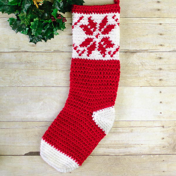 Fair Isle Snowflake Christmas Stocking Fair Isle Snowflake Christmas Stocking