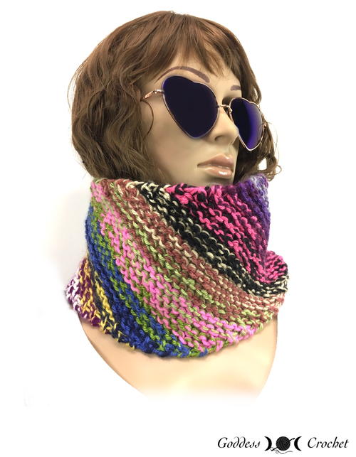 Scrappy Bias Cowl Knit Pattern Scrappy Bias Cowl Knit Pattern