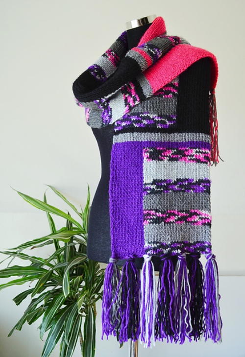 Blocked Colors Knit Scarf Blocked Colors Knit Scarf