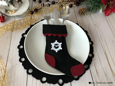 Felt Christmas Stocking Silverware Holder