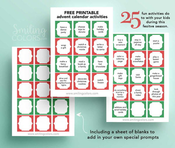 Printable Advent Calendar Activities Printable Advent Calendar Activities