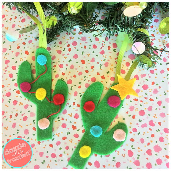 Felt Cactus Ornament and Gift Topper