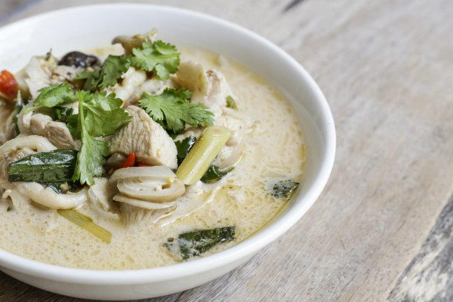 Spicy Coconut Soup with Bok Choy and Mushrooms
