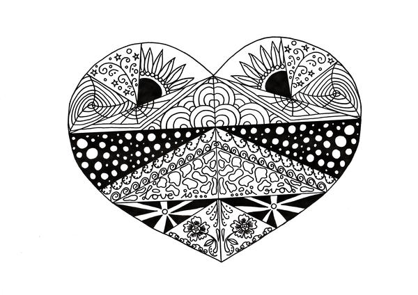 Zentangle Soulmate Adult Coloring Page Zentangle Soulmate Adult Coloring Page