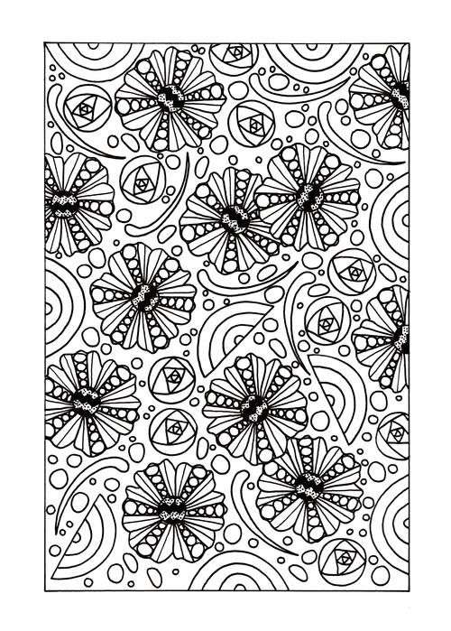 Mindless Floral Adult Coloring Page Mindless Floral Adult Coloring Page
