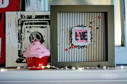 Bright Pink and Black Valentine Shadow Box Bright Pink and Black Valentine Shadow Box